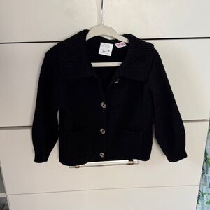 Zara Kids Black Button-Up Knit Blazer